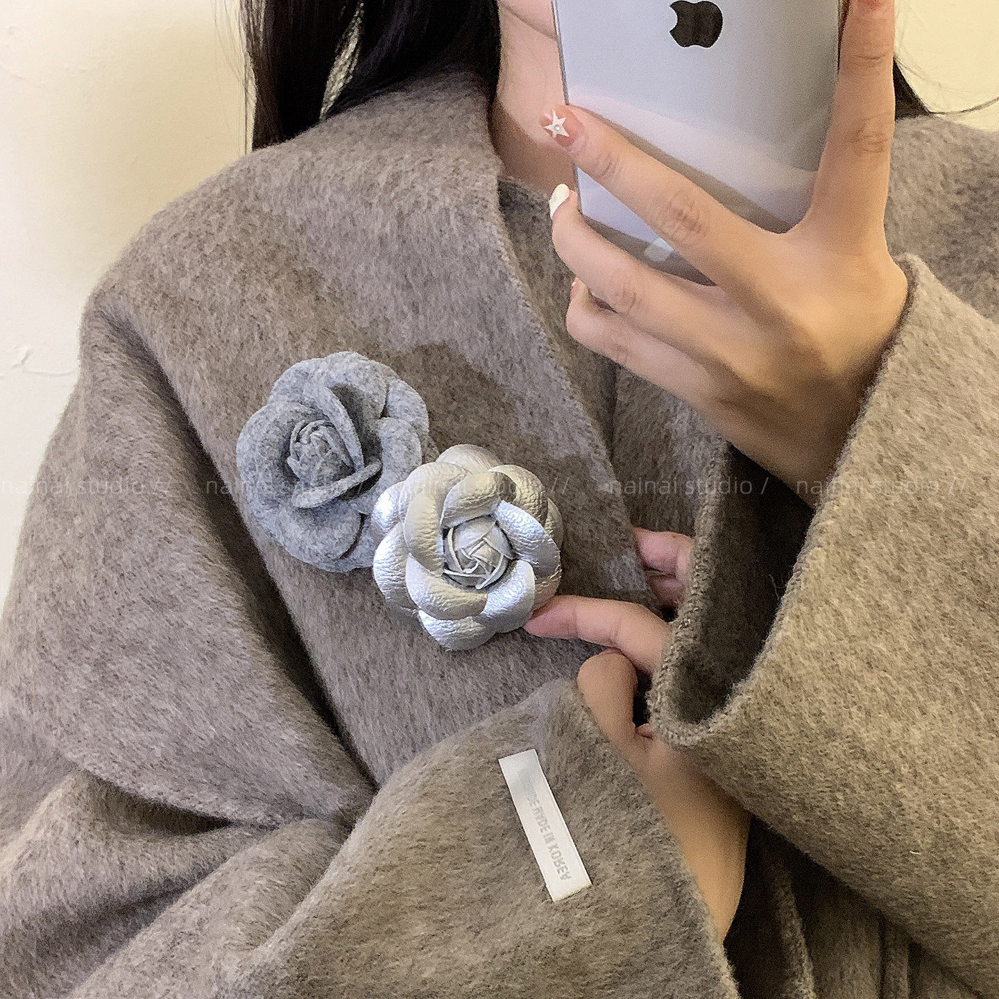 格雷系灰色胸针~气质高级感ins风韩系别针胸花大衣西装外套配饰女