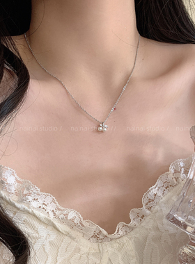 樱桃珍珠项链~小巧日常锁骨链2025新款小众设计气质高级感颈链女A