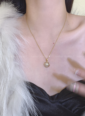 八芒星圆圈项链~轻奢精致小众设计高级感锁骨链2025秋冬锁骨链女A