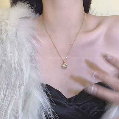 八芒星圆圈项链~轻奢精致小众设计高级感锁骨链2025秋冬锁骨链女A