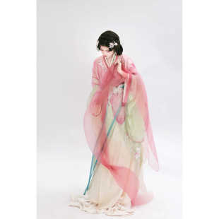 宴山亭原创汉服 釉上蝶 印花绣花战国袍直裾改良 夏季新款现货