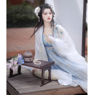 宴山亭原创汉服 白玄机 诃子裙 夏季绣花新品 精品系列 现货