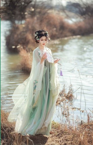 宴山亭汉服 荷里香 荷花绣花印花大袖衫齐胸吊带裙 仙女风现货