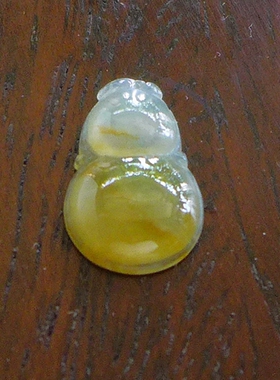 工厂精品663# A货冰种天然黄翡冰透起胶饱满翡翠小招财葫芦