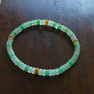 阳绿翡翠玉香珠宝金黄手链算盘珠