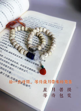 云中谁寄锦书来｜海南高密顺白星月菩提南红多宝双圈手链 朴蝉