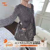 ParoParo美式 CozyFit 原创格雷系复古机车大容量半月包托特包