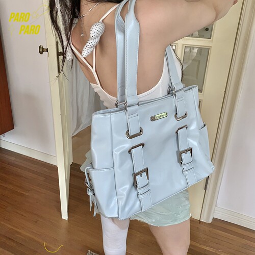 Paroparo夏日轻氧！少女多口袋大容量学院托特包单肩吐司包26新款