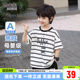 男童短袖 2026新款 T恤条纹体恤衫 半袖 夏季 小象汉姆童装