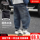 男童冬装 新品 加绒牛仔裤 软牛仔2025韩版 舒适 儿童长裤 小象汉姆童装