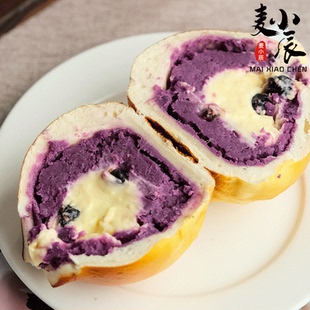 麦小辰 紫薯奶酪夹心碱水面包代餐早餐营养欧包饱腹减低0食品脂卡