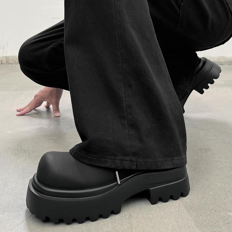 米奇增高哑光大头德比鞋