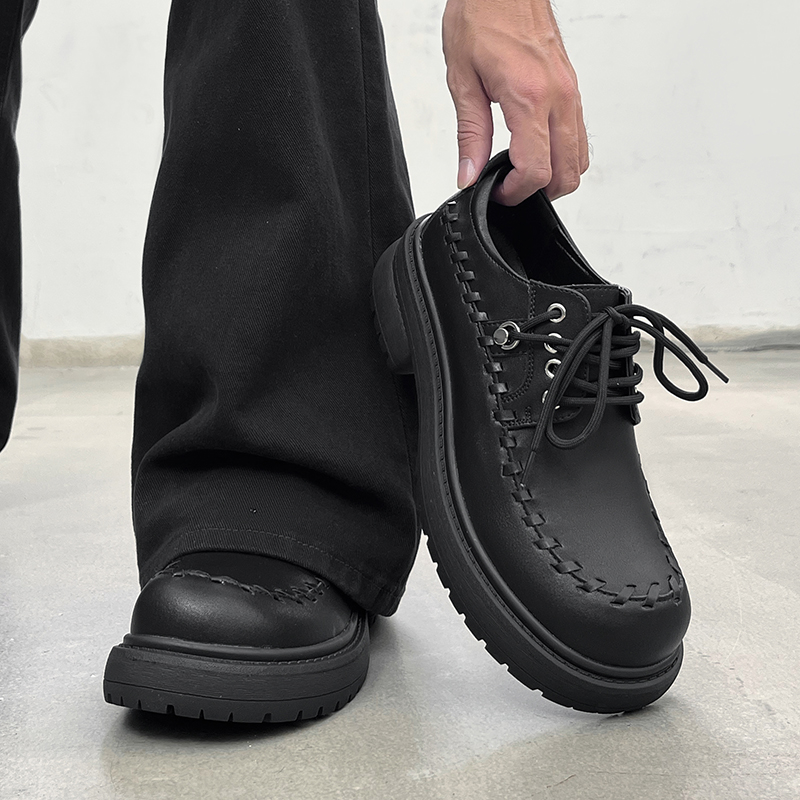 小众设计感巴家德比鞋男增高皮鞋男生个性厚底发型师鞋子cleanfit