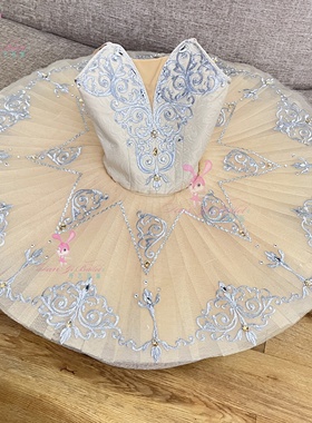 丹艺简易成人儿童芭蕾演出服浅灰色tutu裙盘裙比赛表演定制