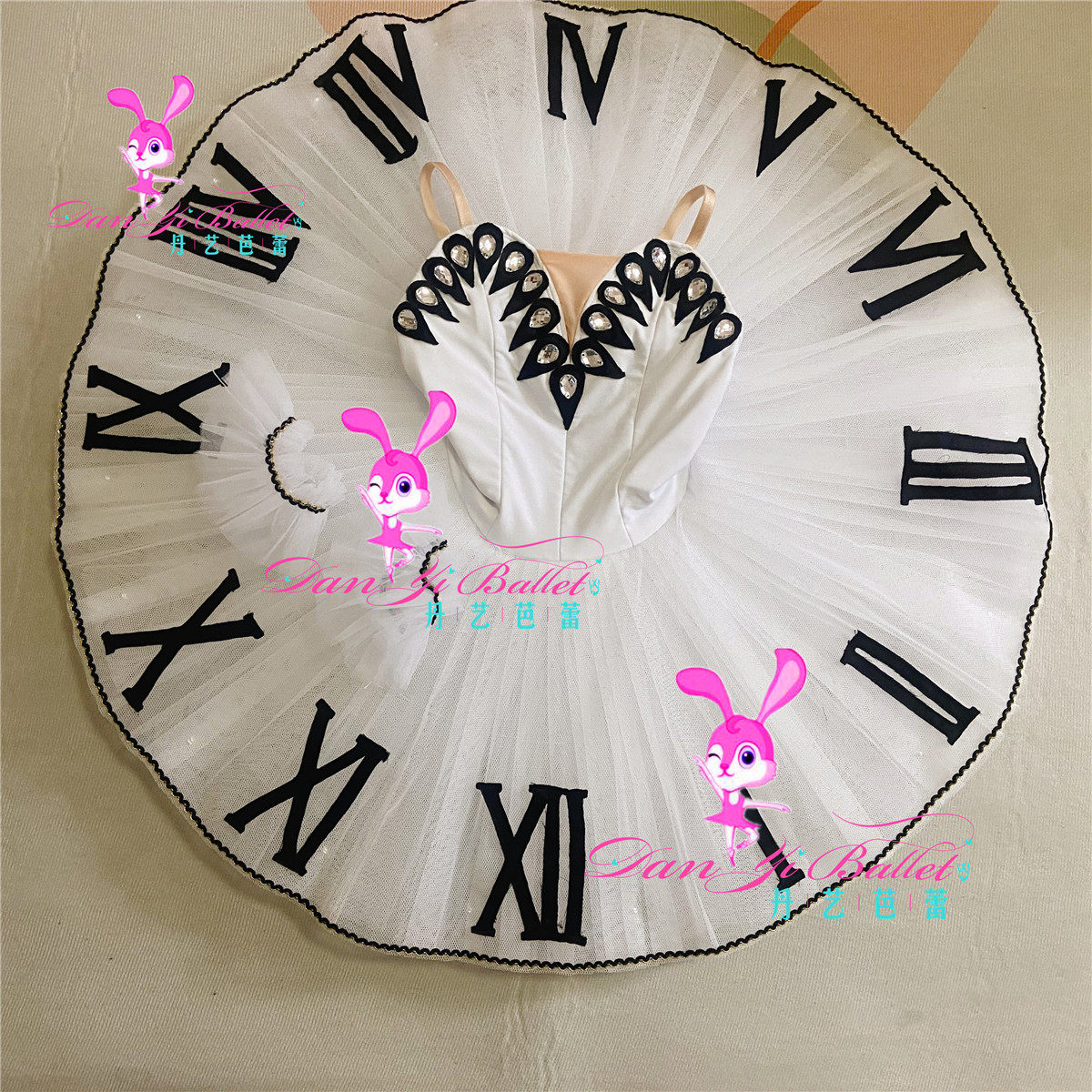 丹艺舞兔兔简易成人儿童简易白色时钟舞芭蕾tutu盘裙比赛服演出服