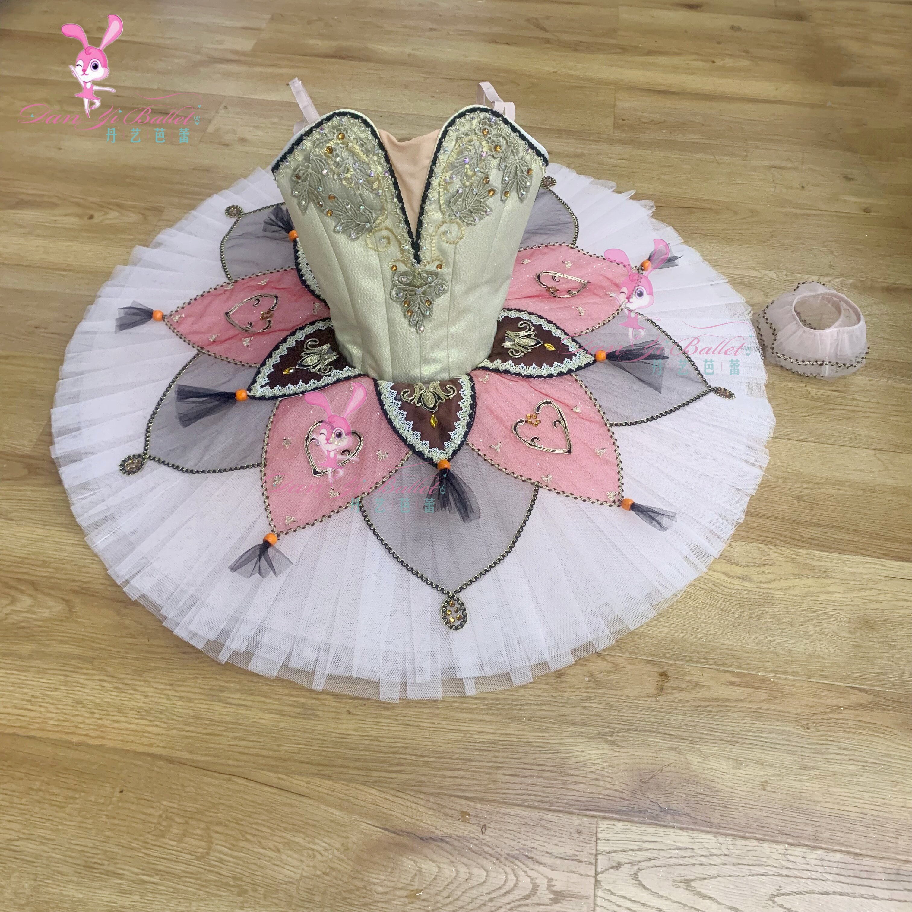 丹艺儿童女金色帕吉塔芭蕾舞服演出服专业定制TUTU裙盘裙比赛服