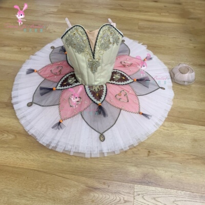 丹艺儿童女金色帕吉塔芭蕾舞服演出服专业定制TUTU裙盘裙比赛服
