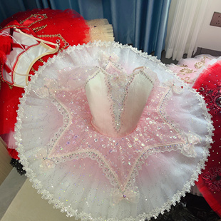 丹艺粉紫色仙女娃娃芭蕾舞蹈演出服盘裙tutu比赛服表演服专业定制
