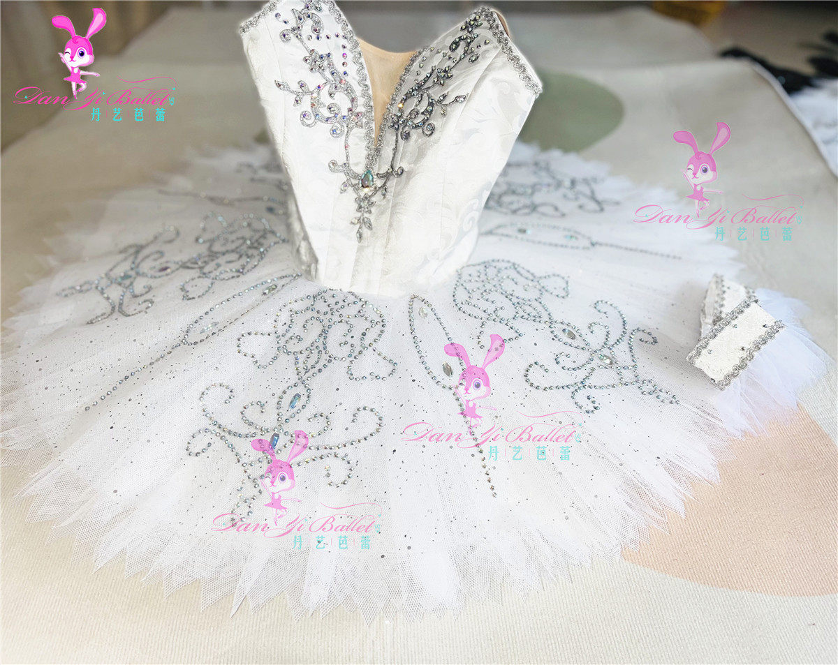 高档成人儿童专业芭蕾舞演出服白色盘裙tutu比赛舞蹈服表演定制