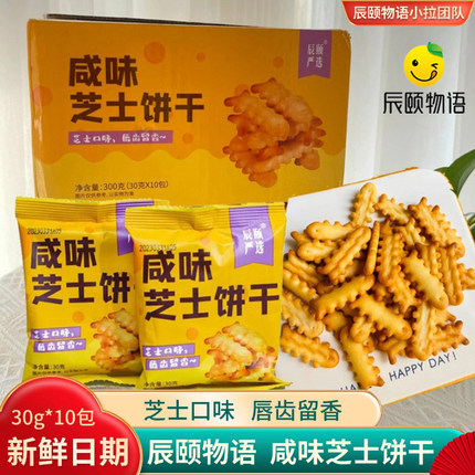 辰颐物语严选咸味芝士小饼干300g装办公室网红休闲儿童零食旗舰店