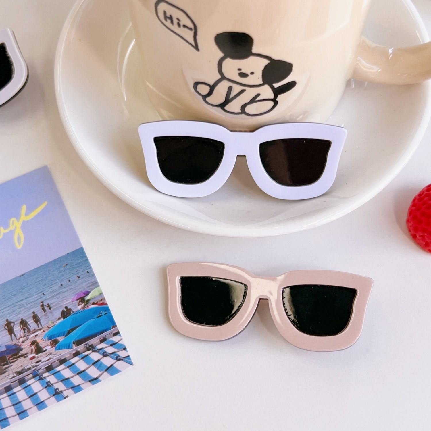 /鸭嘴夹树脂甜美发夹墨镜甜美