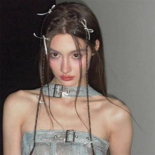 网红同款蝴蝶结小发夹ins芭蕾风丝带绑发编发发带夹子头饰发饰女