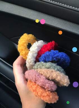 8个装秋冬糖果色羊羔毛发圈韩国可爱百搭发绳皮筋女扎头秋冬头饰