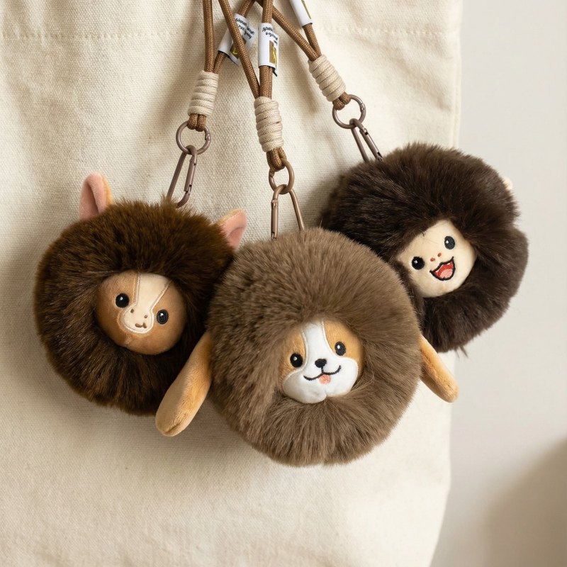 可爱毛绒动物钥匙扣挂件包包挂饰毛球玩偶潮玩包挂十二生肖小公仔,玩具/童车/益智/积木/模型,毛绒/玩偶/公仔/布艺类玩具,淘宝优惠券,粉丝福利购,淘宝优惠卷