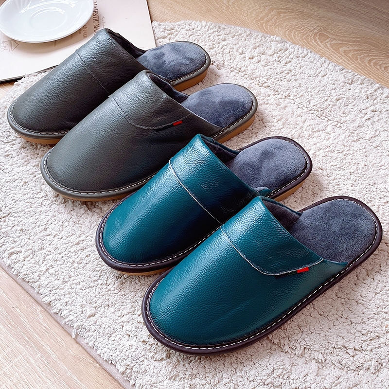 冬季家用棉拖鞋女防滑居家真皮男