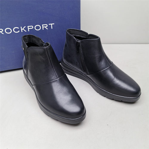 Rockport乐步正品撤柜亏本清仓时尚通勤风牛皮/合成女短靴W版偏大