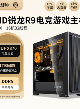 AMD锐龙R9 9950X电竞主板吃鸡游戏DIY台式组装主机电脑