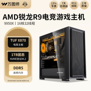 主机电脑 组装 AMD锐龙R9 9950X电竞主板吃鸡游戏DIY台式