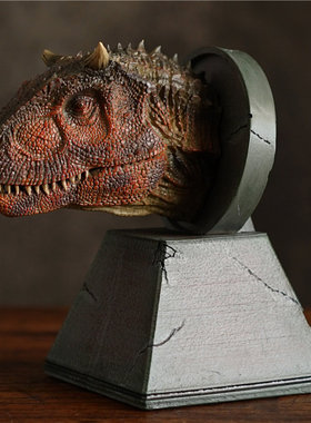 本心楠改侏罗纪恐龙食肉牛龙头雕像带强磁冰箱贴创意摆件现货