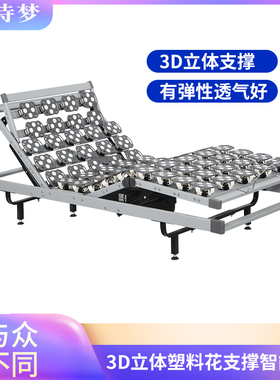 豪华蝶形花电动床架智能升降按摩遥控单人双人床架 德国OKIN电机