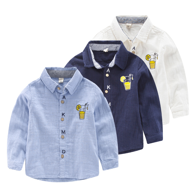 Chemise garcon à manche longue en lin - Ref 2073825 Image 1