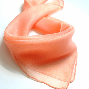 金线纯色小方巾女春秋冬季桑蚕丝纱巾手腕绑发围巾淡黄真丝小丝巾