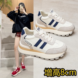 2025新款 313233休闲运动厚底老爹鞋 内增高8cm秋季 女鞋 小码 阿甘鞋
