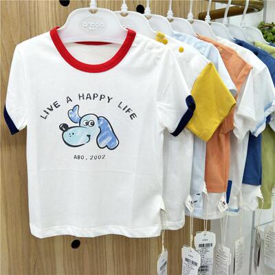 安宝儿短袖上衣体恤纯棉无袖T恤