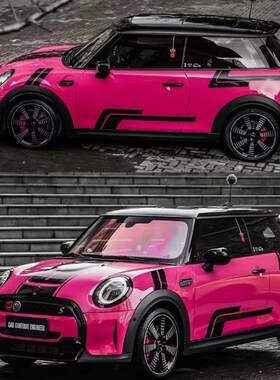 宝马mini cooper车身个性装饰拉花JCW F56 F55汽车引擎盖改装贴纸