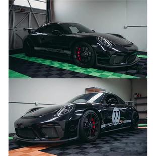 保时捷GT3车身侧裙车贴引擎盖拉花尾翼贴纸前档改装个性装饰彩条