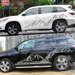 丰田新汉兰达车贴拉花车身贴纸雪山彩贴彩条装 饰改装 贴纸 20款