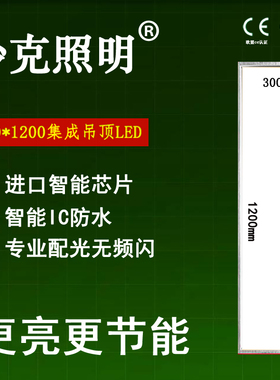 集成吊顶铝扣板嵌入式 30*120LED平板灯石膏板300x1200超薄面板灯