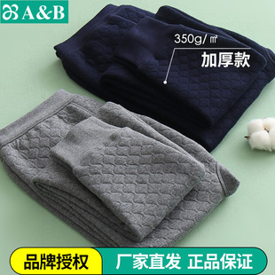 AB内衣秋冬男士三层夹棉单件加厚保暖裤纯棉中老年秋裤高腰SZ31