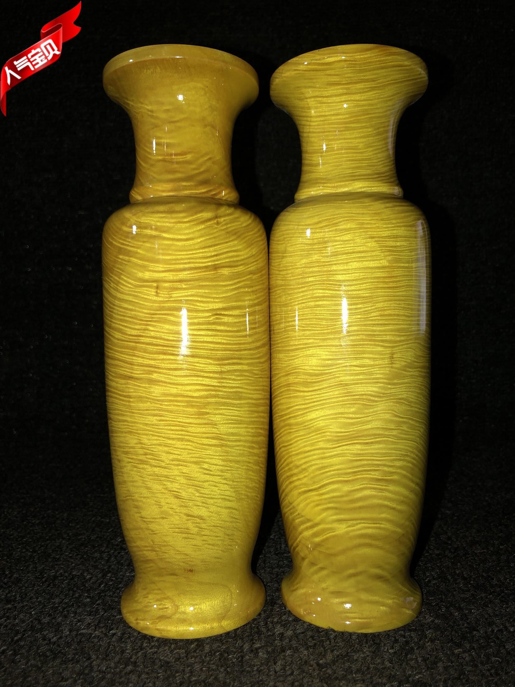 实木花瓶金丝楠木观音瓶大叶楠客厅中式插干花瓶送礼家居装饰收藏