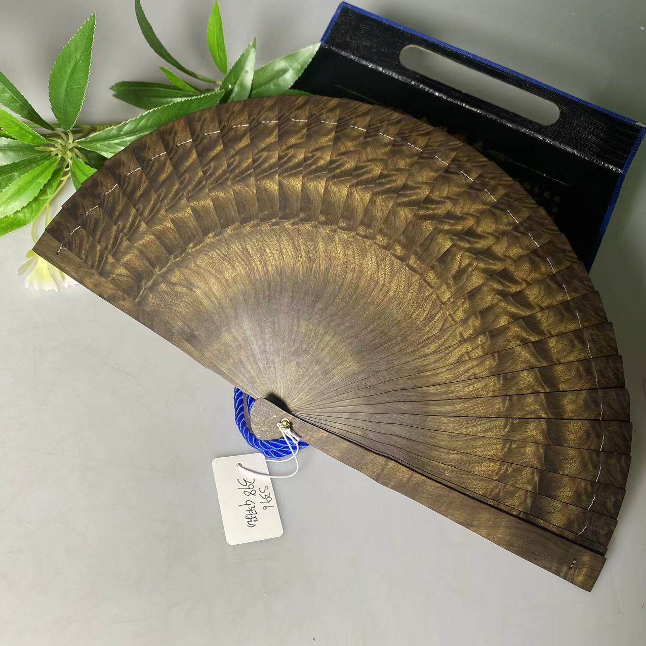 金丝楠木工艺扇高端复古阴沉木折