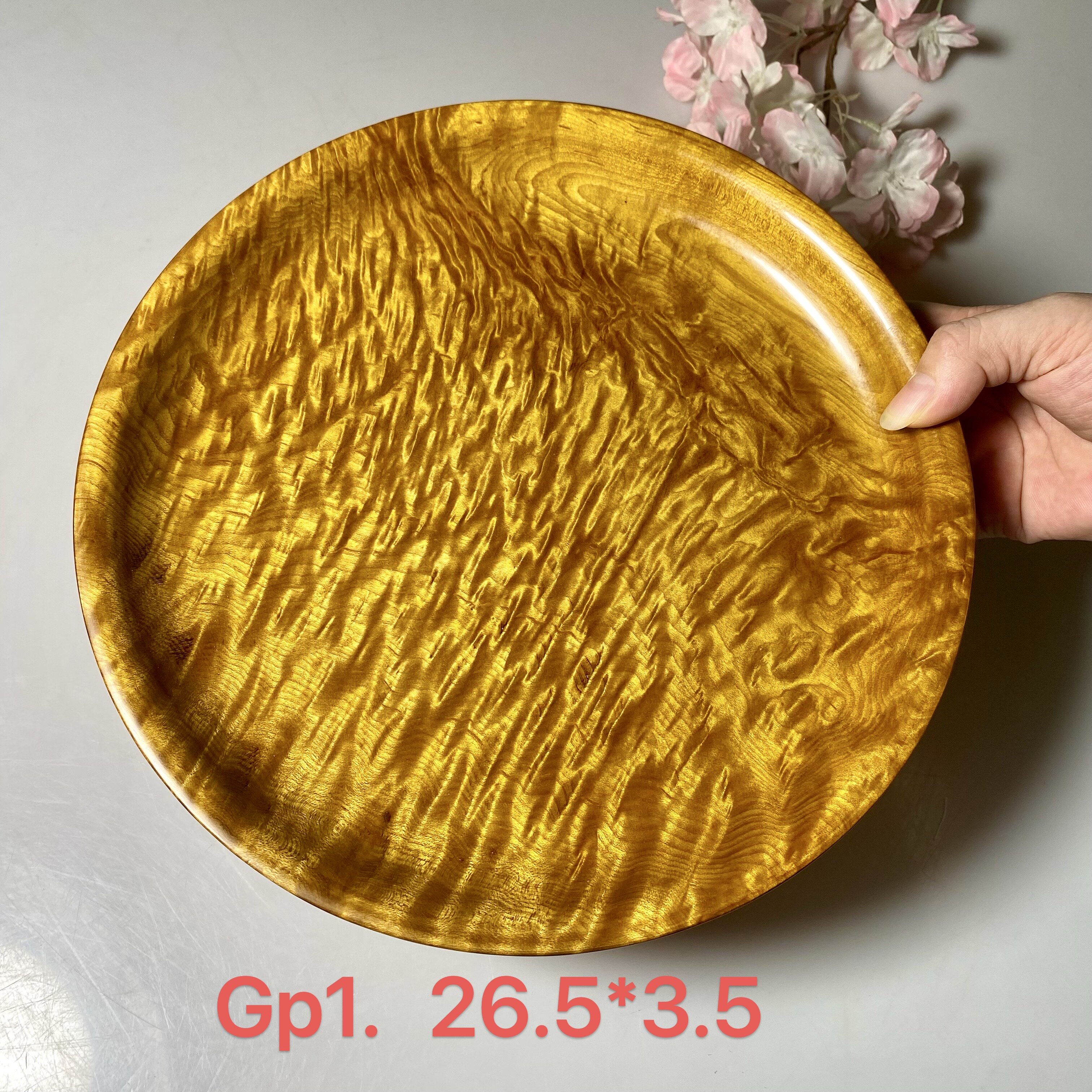 大叶楠果盘实木精品纹干泡茶盘