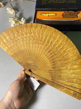 苏扇金丝楠木扇子中国风新中式摆件汉服舞台小凤尾纹折扇配饰F628