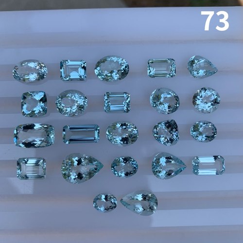 天然海蓝宝石裸石刻面