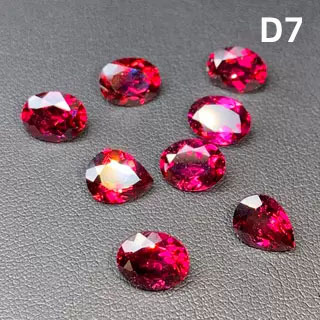 天然石榴石裸石刻面椭圆