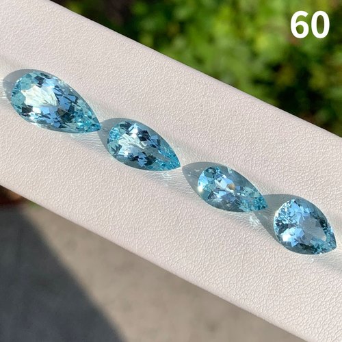 天然圣马利亚色海蓝宝裸石戒面